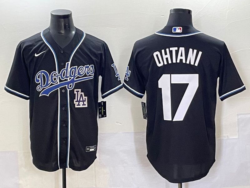 Men 2025 Los Angeles Dodgers #17 Ohtani Black Three generations Fashion Nike MLB Jersey style 70425